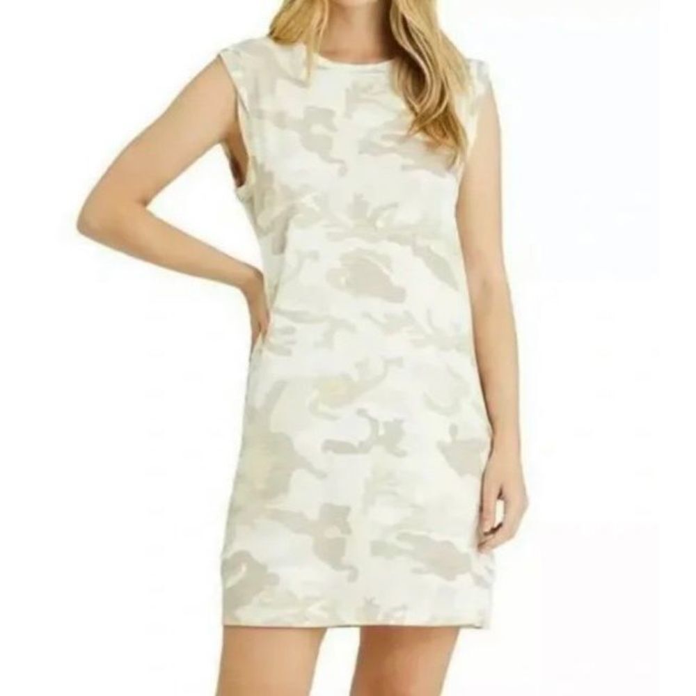 NWT Sanctuary Easy Way Sand Dune Neutral Camo Camouflage Sleeveless Tank Dress L